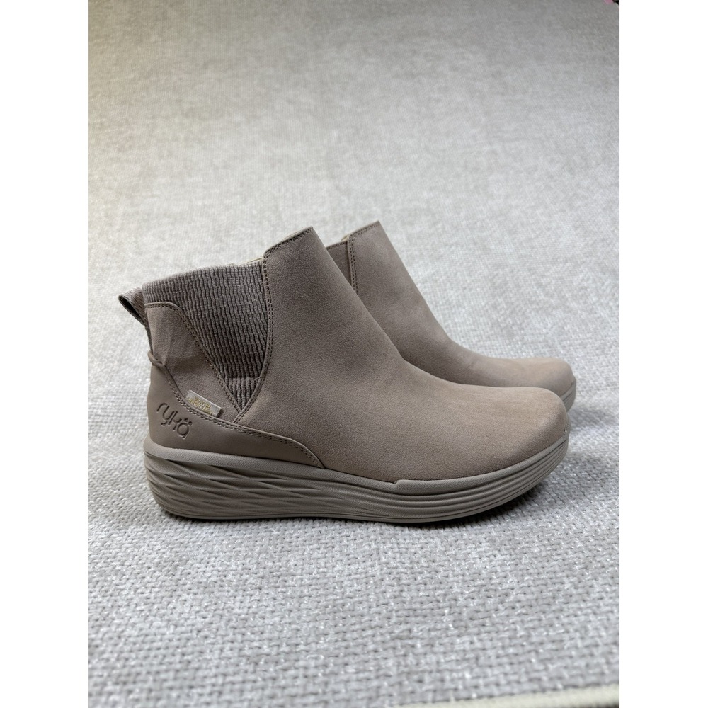 Ryka Noelle Next Side Zip Sneaker Booties Womens 9.5 M Taupe Water Repellent